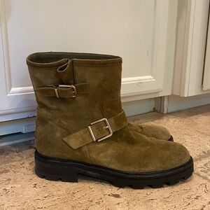 Jimmy Choo Tan Suede Ankle Boots